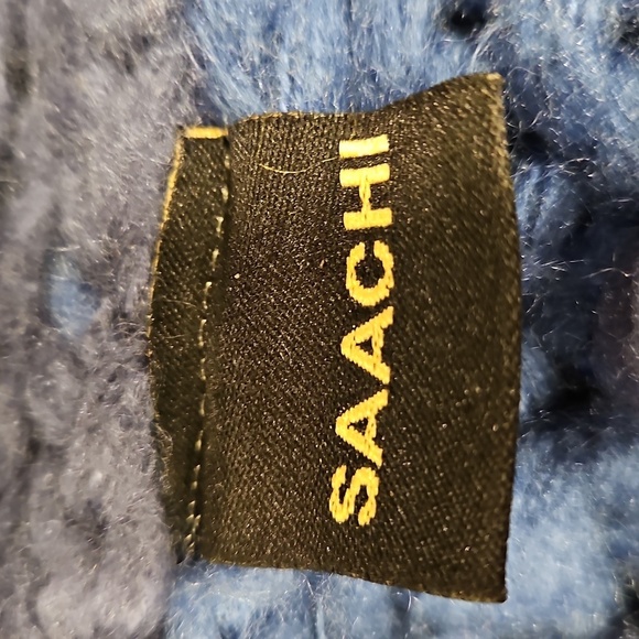 💕SAACHI💕 Mayflower Rainbow Stripe Cardigan ~ Hand Knit Multi-Color Medium - Picture 16 of 16